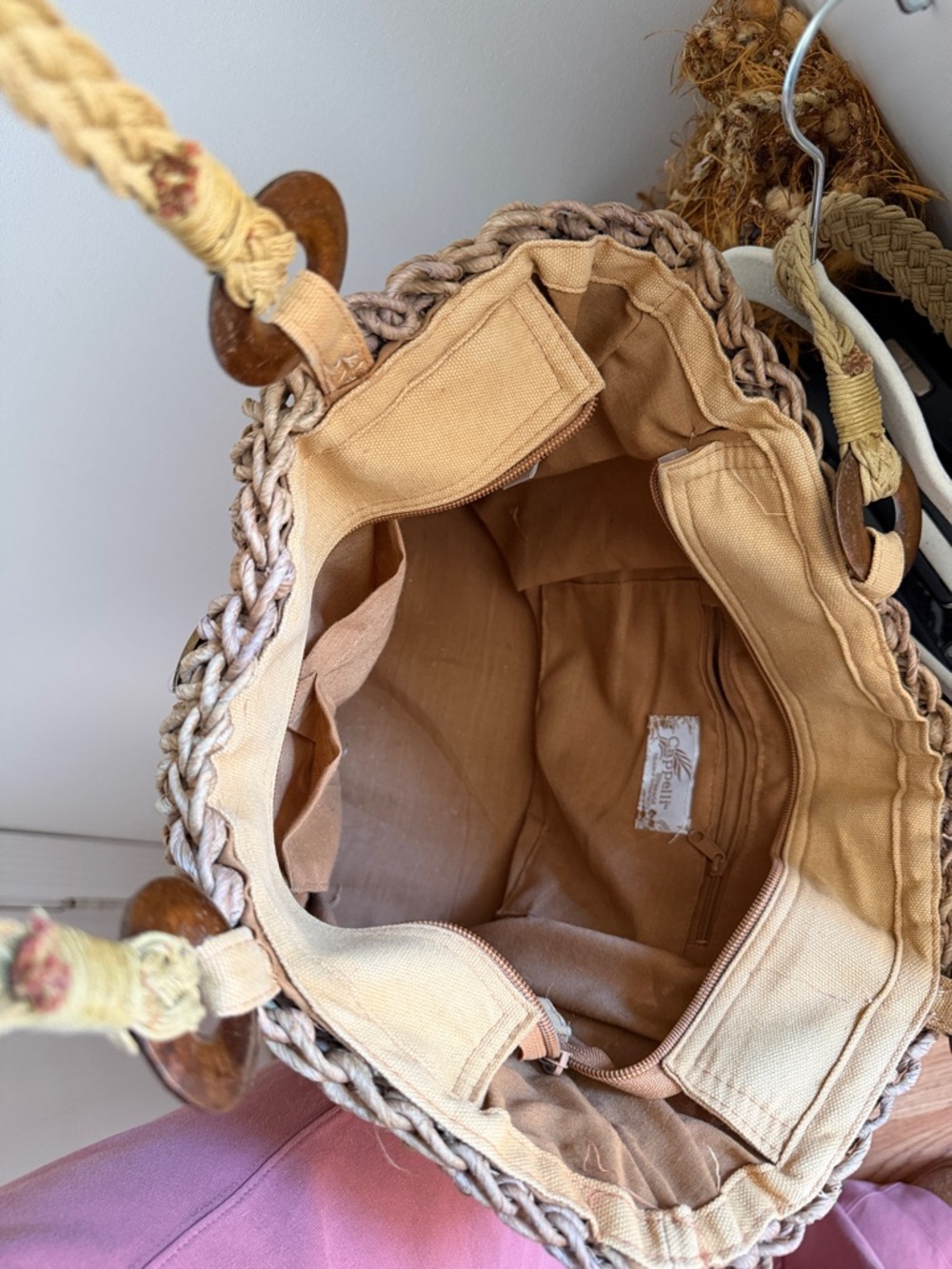 Cappelli Multicolor Straw Tote Bag - Vintage Boho Beach/Market Bag - Picture 9 of 9